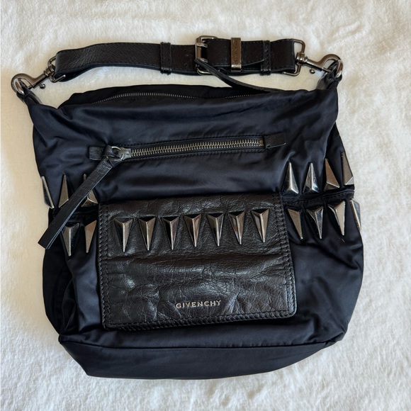 100% Authentic GIVENCHY Nylon and Leather Studded Tote. - Picture 1 of 15